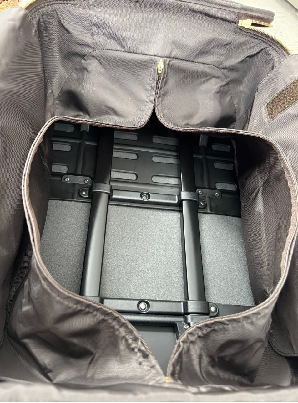 LV leather travel bag Pegase 55 Damier Ebene