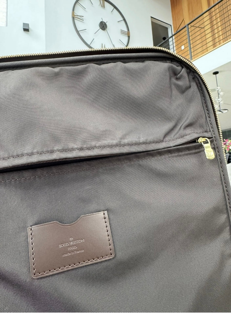 LV leather travel bag Pegase 55 Damier Ebene