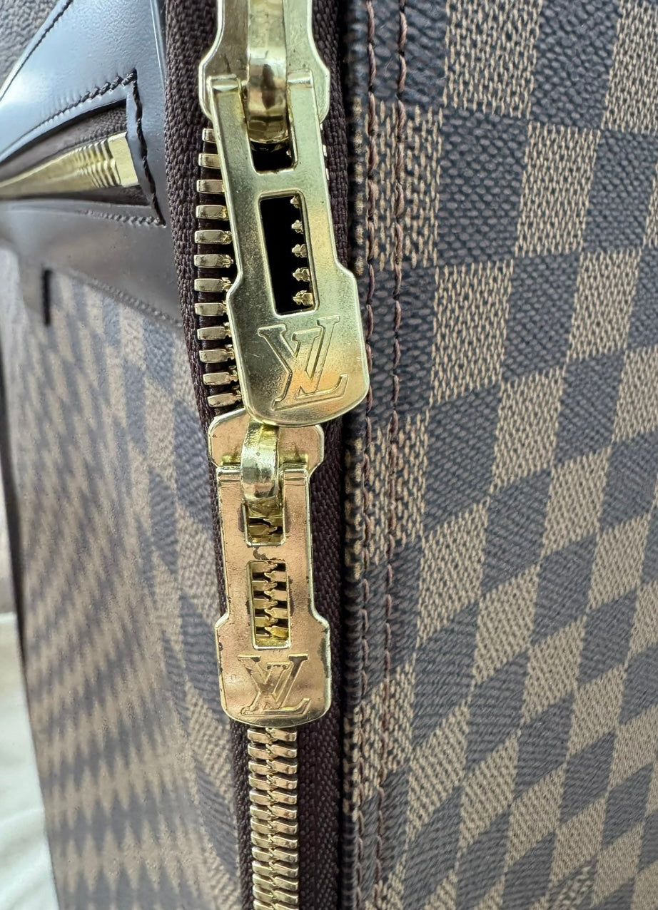 LV leather travel bag Pegase 55 Damier Ebene
