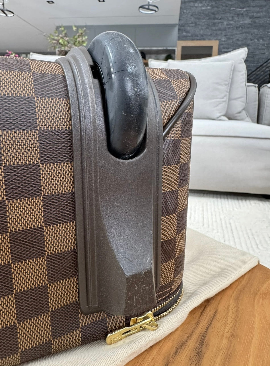 LV leather travel bag Pegase 55 Damier Ebene